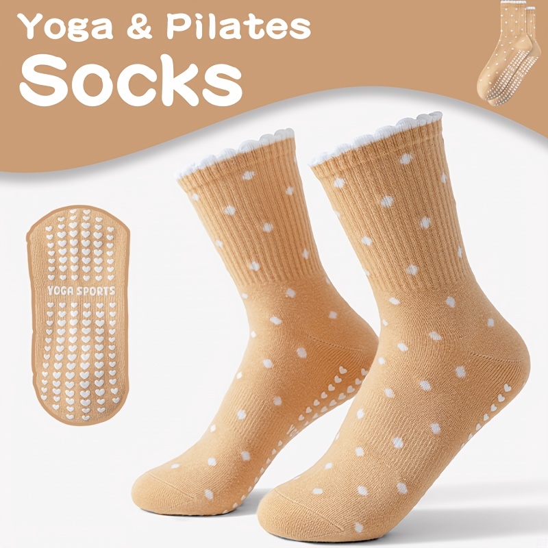 Medias Para Pilates Y Yoga - Chaussettes de yoga marron pour femmes,