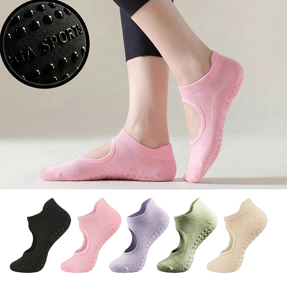 Medias Para Pilates Y Yoga - Chaussettes de sport antidérapantes sans talon