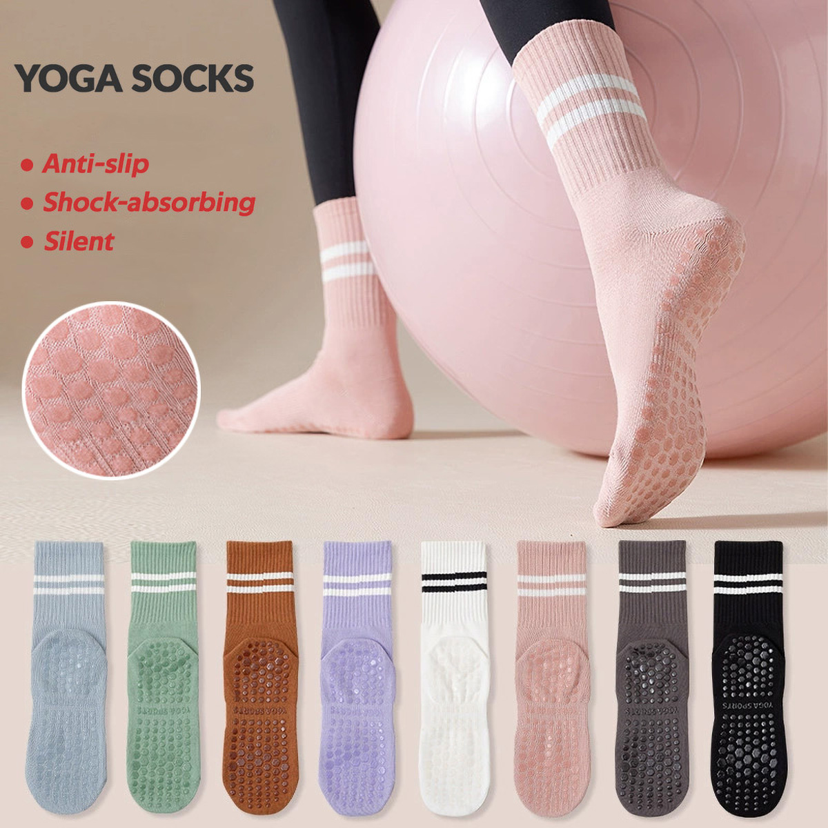 Medias Para Pilates Y Yoga - 3 paires de chaussettes de Yoga
